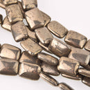 16mm PYRITE Fools Gold Gemstone Beads, Rectangle, strand, gem0738
