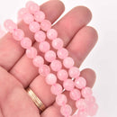 8mm Pink Rose Quartz Round Beads, faceted gemstone, strand, gem0739