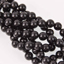 10mm Black Tourmaline Round Beads, natural gemstone, full strand, gem0741