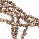 6mm PYRITE Fools Gold Gemstone Beads, Nuggets, strand, gem0744