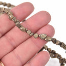 6mm PYRITE Fools Gold Gemstone Beads, Nuggets, strand, gem0744