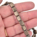 10mm PYRITE Fools Gold Gemstone Beads, Rectangle, strand, gem0746