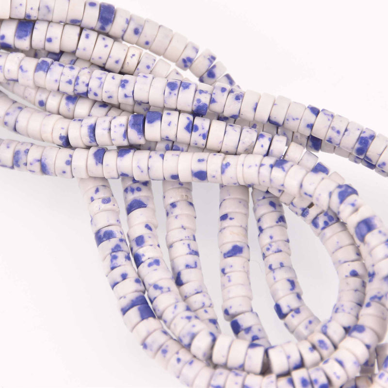 4mm HEISHI Beads, Howlite Rondelle Beads, full strand gem0747