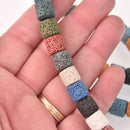 10mm LAVA Stone BARREL Beads Mixed Colors, strand gem0769