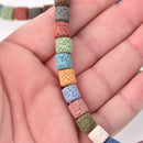 8mm LAVA Stone BARREL Beads Mixed Colors, strand gem0750