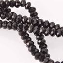 7mm Black Tourmaline Rondelle Beads, natural gemstone, strand, gem0759