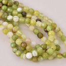 4mm Round Green Agate Beads, faceted gemstone, strand, gem0762