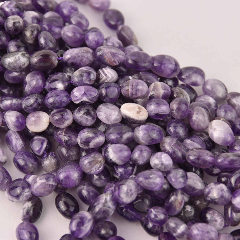 12mm Amethyst Oval Nugget Beads, gemstone, strand, gem0764