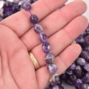 12mm Amethyst Oval Nugget Beads, gemstone, strand, gem0764
