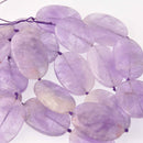 2 Amethyst Oval Beads, gemstone, 32x22mm, gem0766