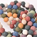 12mm LAVA Stone ROUND Beads, Mixed Colors, strand gem0770