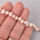 Pink Cultured Pearl Beads, 8mm to 10mm, top drilled, gem0774