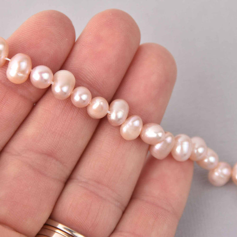 Pink Cultured Pearl Beads, 8mm to 10mm, top drilled, gem0774