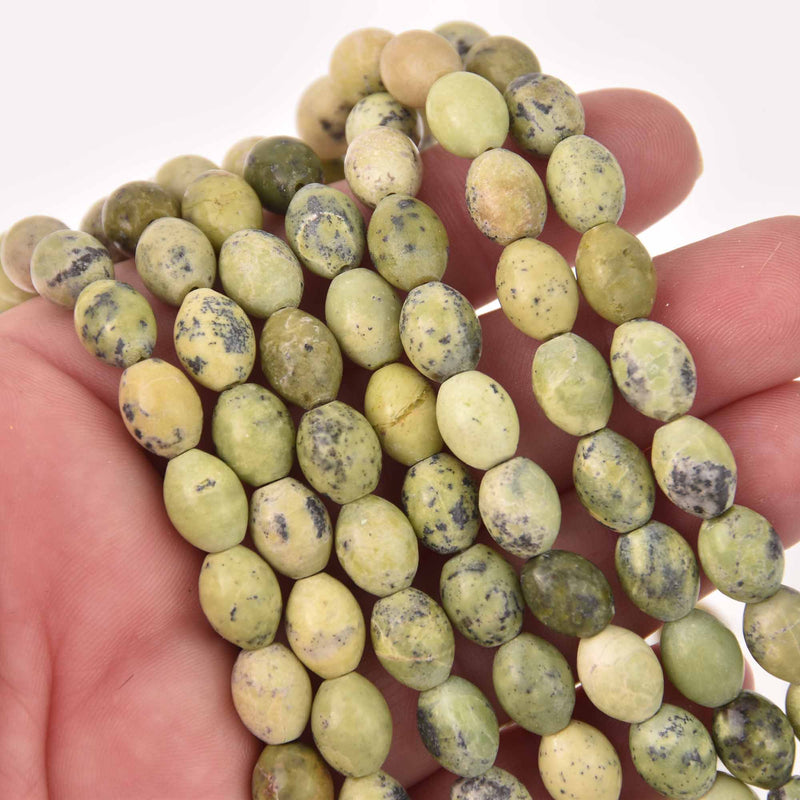 11mm Chrysoprase Oval Gemstone Beads, natural green, strand, gem0788