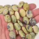 20mm Chrysoprase Oval Gemstone Beads, natural green, strand, gem0789