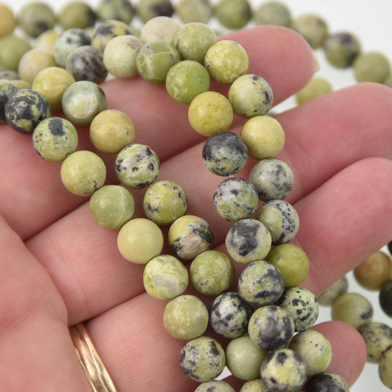 8mm Chrysoprase Round Gemstone Beads, natural green, strand, gem0792