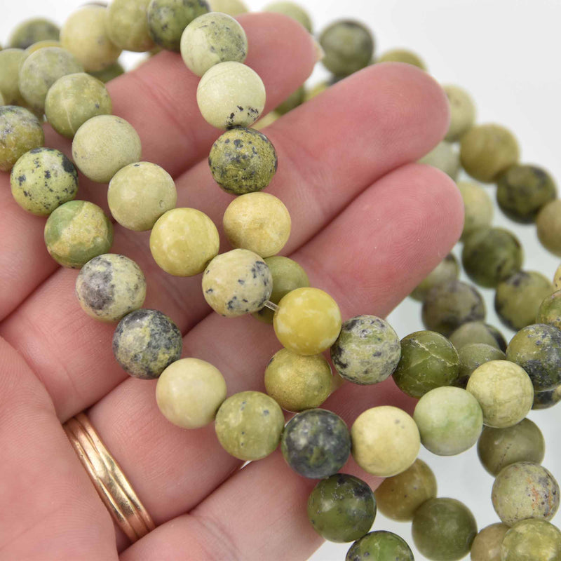 10mm Chrysoprase Round Gemstone Beads, natural green, strand, gem0793