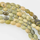 8mm Chrysoprase Oval Gemstone Beads, natural green, strand, gem0794