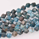 12mm BLUE APATITE NUGGET Gemstone Beads, faceted, strand gem0807