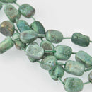 Green Druzy Nugget Beads, quartz gemstone beads, strand, gem0809