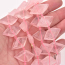 Pink Rose Quartz Gemstone Beads, Diamond, Faceted Gemstone, strand, 27x15mm, gem0812