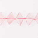 Pink Rose Quartz Gemstone Beads, Diamond, Faceted Gemstone, strand, 27x15mm, gem0812