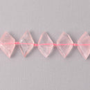 Pink Rose Quartz Gemstone Beads, Diamond, Faceted Gemstone, strand, 27x15mm, gem0812