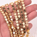 8mm Hematite Beads, Star, GOLD Plate Gemstone, strand, gem0815