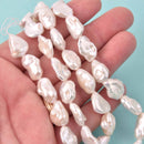 8 Cultured Pearl Beads, Baroque Pearls, 16mm to 18mm, gem0816