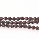 Red Black Breciated Jasper Half Strand, 8mm Star Cut Gemstone Beads, 8" long gem0830