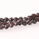 Red Black Breciated Jasper Half Strand, 8mm Star Cut Gemstone Beads, 8" long gem0830