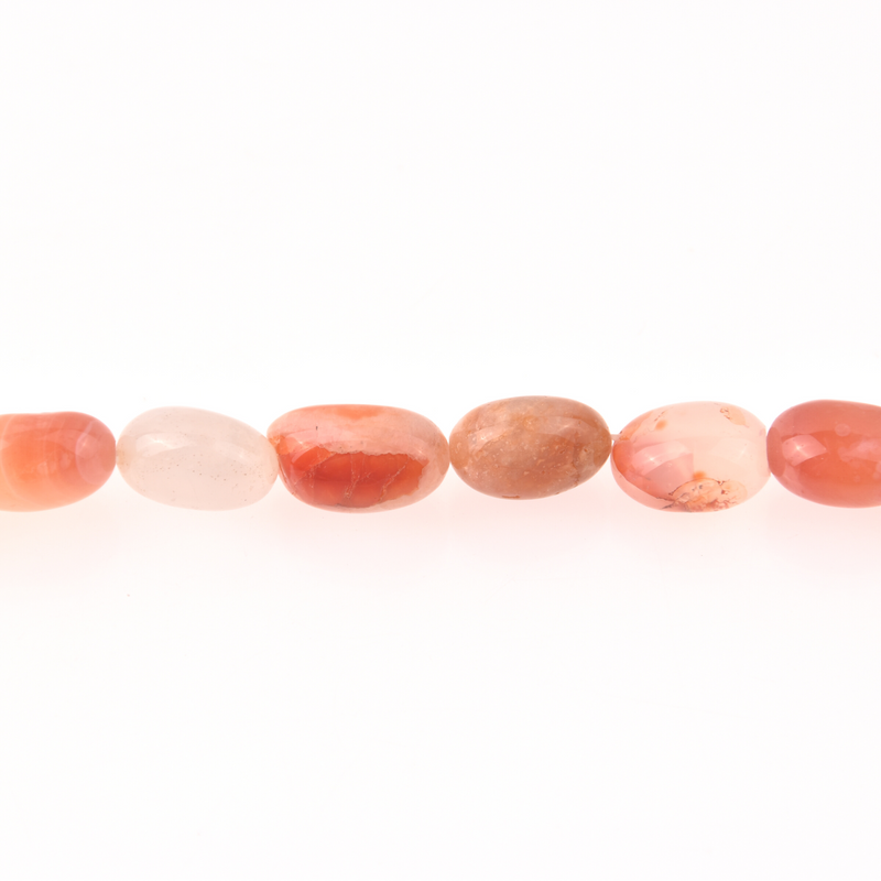 Orange Botswana Agate Half Strand, 12-16mm Oval Gemstone Beads, 8" long gem0829