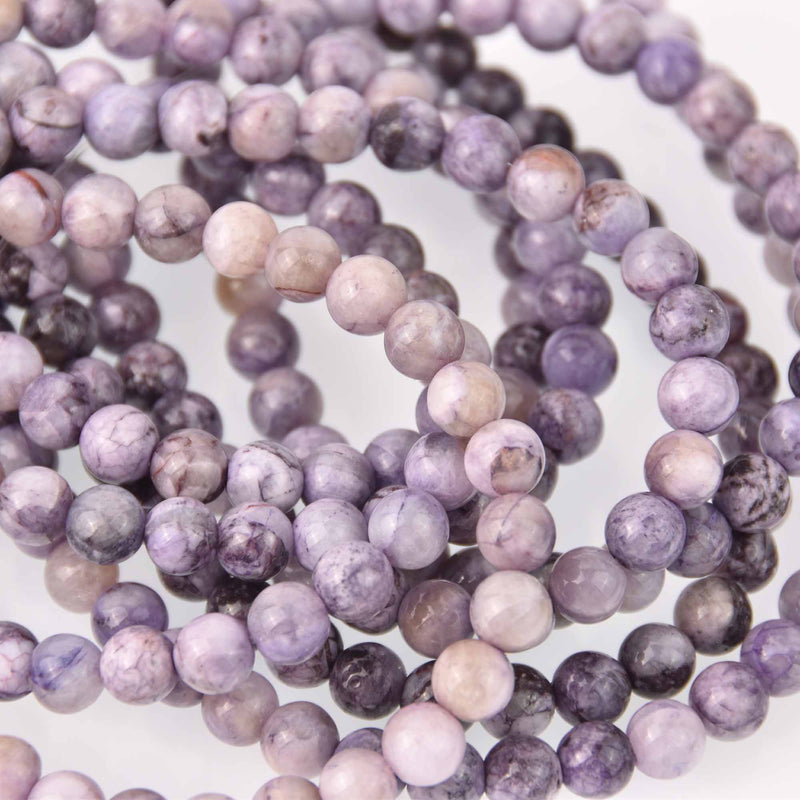 8mm Round Purple Jade Beads, smooth gemstone, gem0854