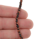 4mm GOLDSTONE and BLUE GOLDSTONE Round Beads  half strand, ggs0013