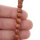 8mm GOLDSTONE Round Beads, Faceted Beads full strand, about 50 beads ggs0017