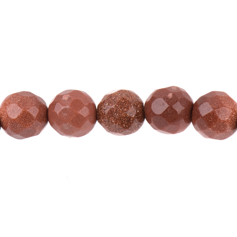 8mm GOLDSTONE Round Beads, Faceted Beads full strand, about 50 beads ggs0017