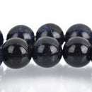 9mm Sparkly BLUE GOLDSTONE Round Beads, smooth, full strand, about 38 beads ggs0024