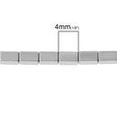 4mm Metallic SILVER Rectangle HEMATITE Gemstone Beads, strand 100 beads ghe0037