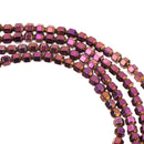 6mm Faceted Hexagon Hematite Loose Beads, PURPLE and GOLD titanium plated, 6x6mm (1/4") ghe0105