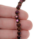 6mm Faceted Hexagon Hematite Loose Beads, PURPLE and GOLD titanium plated, 6x6mm (1/4") ghe0105