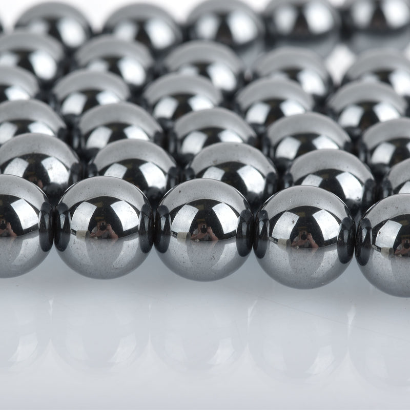 12mm Round GUNMETAL HEMATITE Gemstone Beads, full strand, about 35 beads, ghe0109