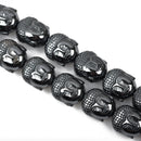 10 GUNMETAL HEMATITE BUDDHA Beads, Titanium Coated Hematite Gemstone Beads, 10x8mm ghe0114