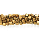 3mm Shiny Dark Gold HEMATITE HEXAGON Beads, Titanium coated gemstone beads, full strand, 150 beads, ghe0131