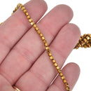 3mm Shiny Dark Gold HEMATITE HEXAGON Beads, Titanium coated gemstone beads, full strand, 150 beads, ghe0131