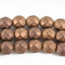 8mm Matte Hematite Round Beads, BRONZE Titanium Coated Gemstone Beads, faceted, full strand, 51 beads, ghe0149