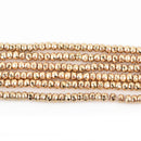3mm METALLIC GOLD HEMATITE Rondelle Beads Faceted Gemstone Titanium Coated 195 beads, ghe0179