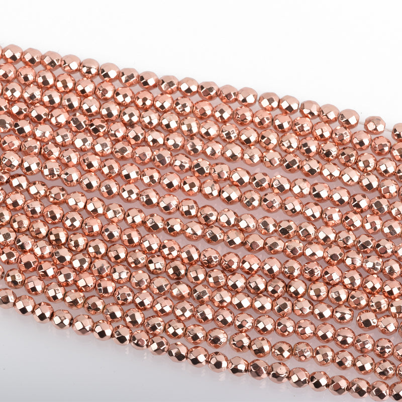 4mm rose gold beads