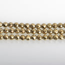6mm Hematite Round Beads, LIGHT GOLD Titanium Coated Gemstone Beads, faceted, full strand, 68 beads, ghe0190