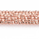 2mm rose gold hematite faceted beads