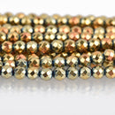3mm Hematite Round Beads, ROSE and GOLD Titanium Coated Gemstone Beads, faceted, full strand, 135 beads, ghe0193